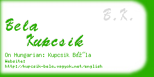 bela kupcsik business card